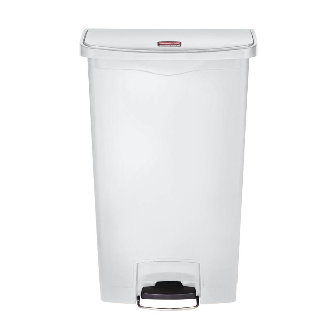 RUBBERMAID Pedaltunna, Slim Jim, fliplock, 68 l, fotpedal, polyetylen, vit | Städ och hygien - Avfallshantering och källsortering - Papperskorgar | Kontorsexperten