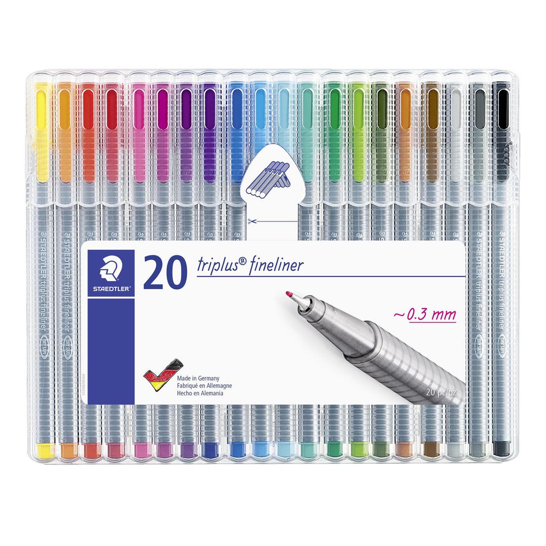 Staedtler Fineliner triplus 20 färger | Kontorsmaterial - Pennor - Finelinerpennor | Kontorsexperten