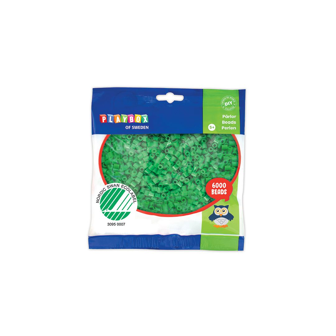 PLAYBOX Rörpärlor grön 6000/fp | Skola och förskola - Hobbymaterial - Nabbipärlor - Rörpärlor | Kontorsexperten