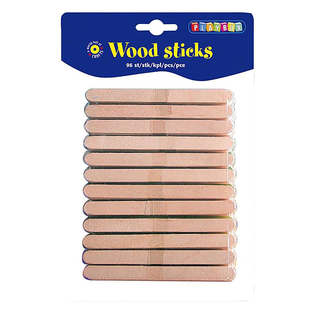 PLAYBOX Träpinnar 110 x 10mm 768/fp | Skola och förskola - Hobbymaterial - Pyssel - Trä | Kontorsexperten