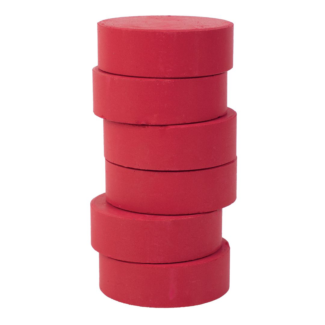 PLAYBOX Färgpuckar 57mm, mörkröd 6/fp | Skola och förskola - Målarfärg och tillbehör - Färgblock | Kontorsexperten