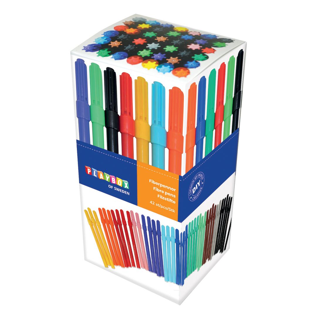 PLAYBOX Fiberpenna fine 42/fp | Skola och förskola - Pennor och tillbehör - Fiberpennor - Standard | Kontorsexperten
