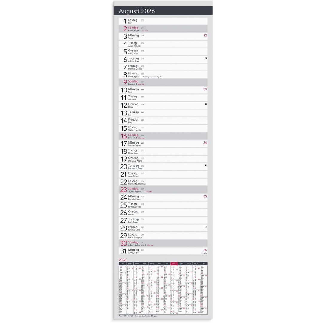BURDE Stor Bordskalender Elegant 2026 | Almanackor och kalendrar - Bordskalendrar och skrivunderlägg - Bordskalendrar | Kontorsexperten