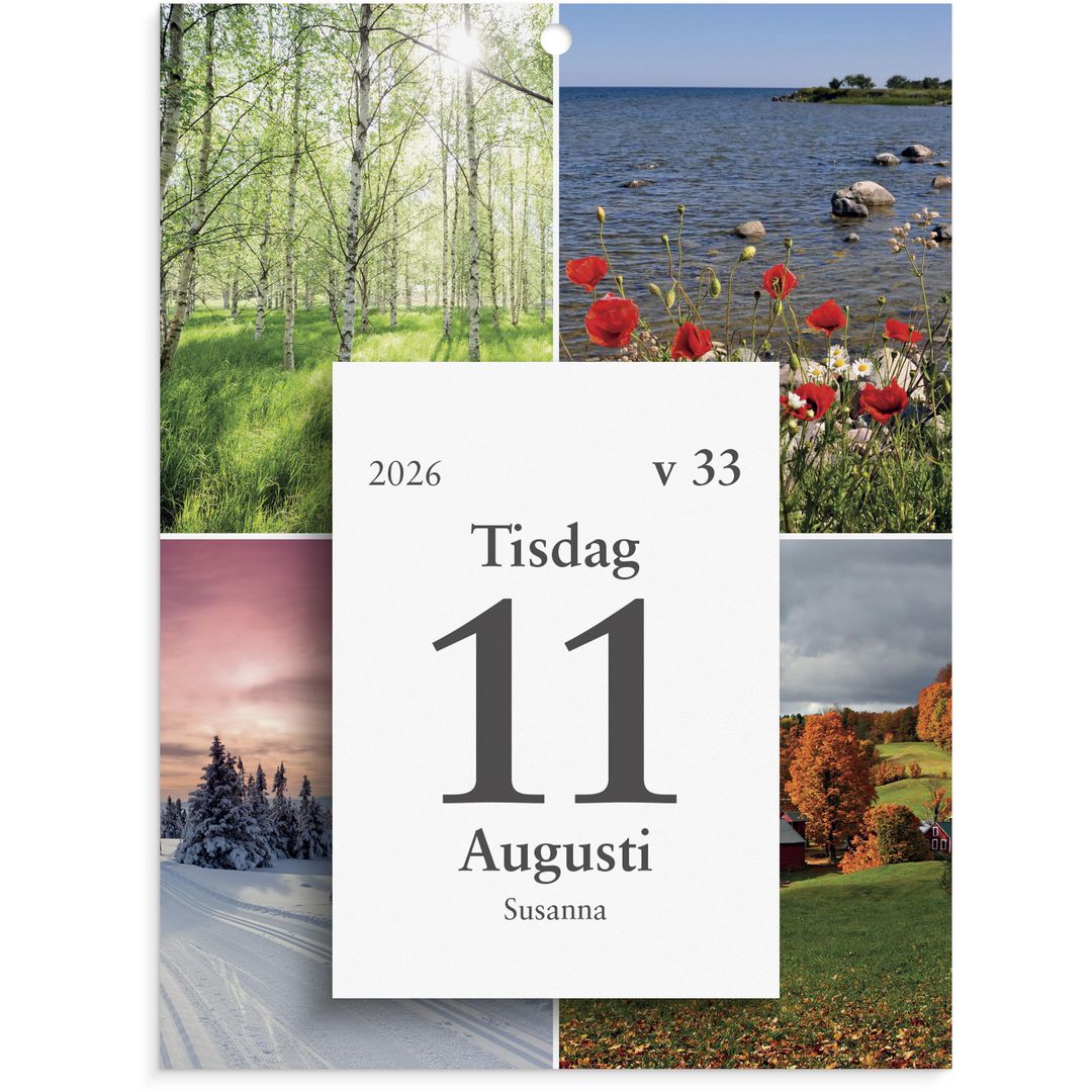 Burde Väggplån med dagblock Årstider 2026 | Almanackor och kalendrar - Väggkalendrar - Dagblock | Kontorsexperten