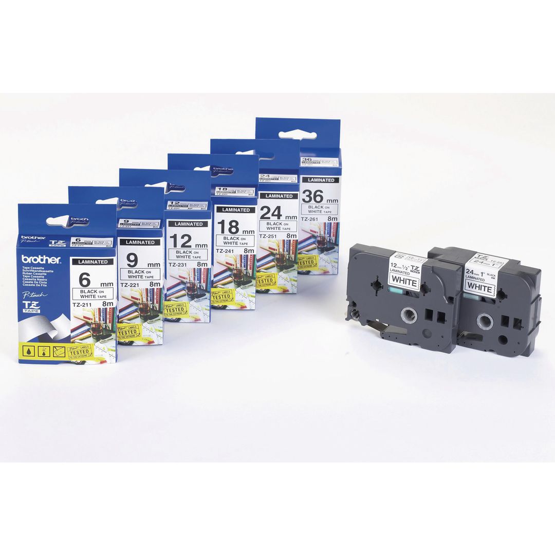BROTHER Tape TZE315 6mm vit på svart | Kontorsmaskiner - Märkmaskiner och tape - Tape - Brother TZ | Kontorsexperten