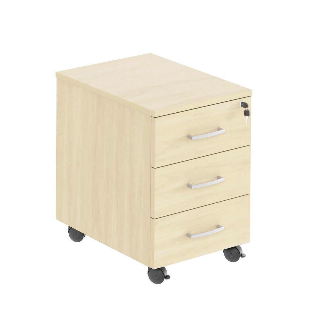 DENORD DESIGN Hurts mobil 3 lådig, djup 450mm björk | Kontorsmöbler och inredning - Bord och hurtsar - Hurtsar | Kontorsexperten