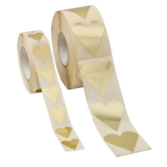 HEDLUNDS OF SWEDEN Etikett hjärta guld 40x48mm 1000/rl | Emballage och lagerutrustning - Presentinslagning - Presentetiketter | Kontorsexperten