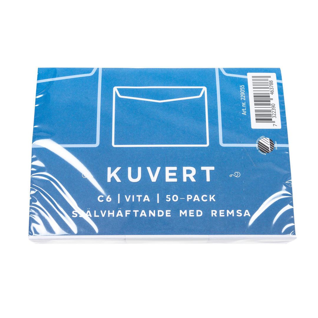 EMO Kuvert konsument C6 114x162mm remsa 50/fp | Emballage och lagerutrustning - Kuvert och postemballage - Kuvert - C6 | Kontorsexperten