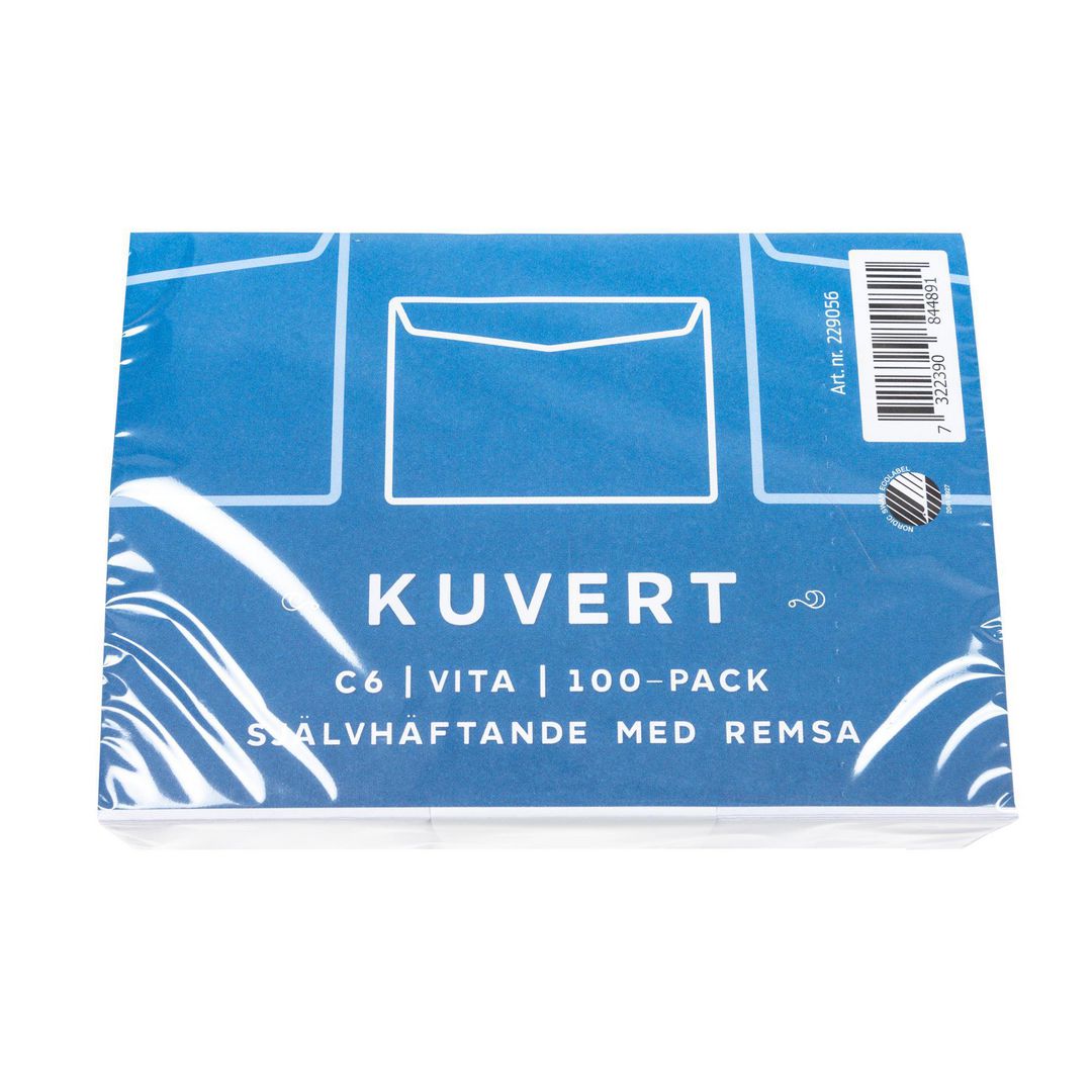EMO Kuvert konsument C6 114x162mm remsa 100/fp | Emballage och lagerutrustning - Kuvert och postemballage - Kuvert - C6 | Kontorsexperten