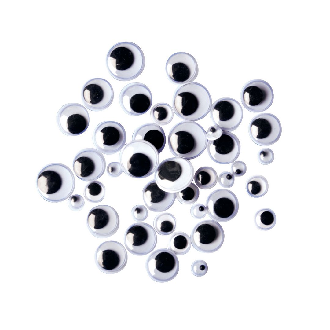 PLAYBOX Plastögon PET svart vit 300/fp | Skola och förskola - Hobbymaterial - Pyssel - Ögon | Kontorsexperten