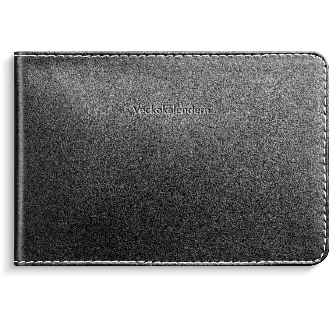 Burde Veckokalender 2026 konstläder svart | Almanackor och kalendrar - Bordskalendrar och skrivunderlägg - Bordskalendrar | Kontorsexperten