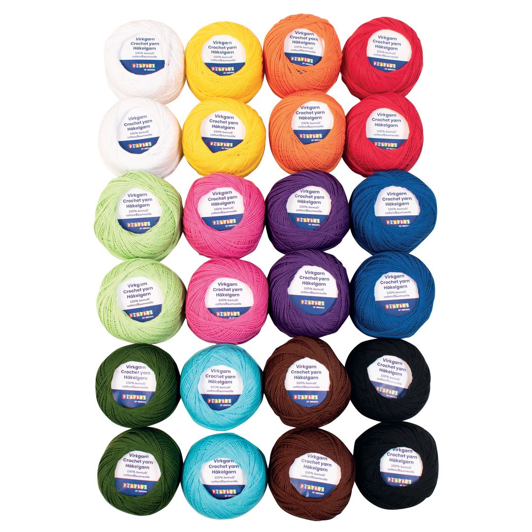 PLAYBOX Virkgarn 24x20 g | Skola och förskola - Hobbymaterial - Garn | Kontorsexperten