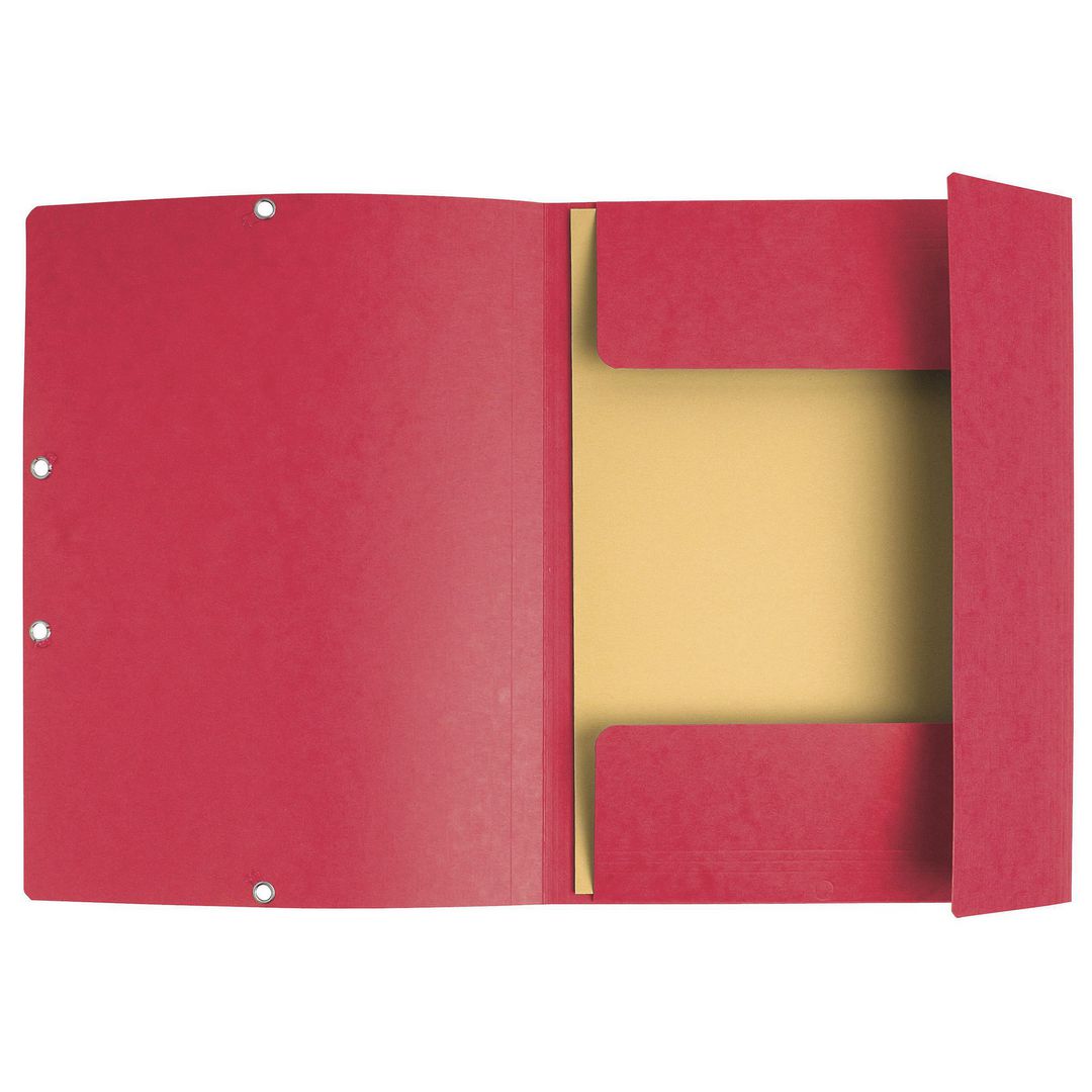 EXACOMPTA Gummibandsmapp Recycle A4 3-kl röd | Kontorsmaterial - Mappar och plastfickor - Gummibandsmappar 3-klaff - Kartong | Kontorsexperten