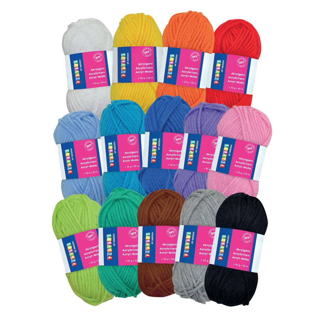 Akrylgarn 14 färger | Skola och förskola - Hobbymaterial - Garn | Kontorsexperten