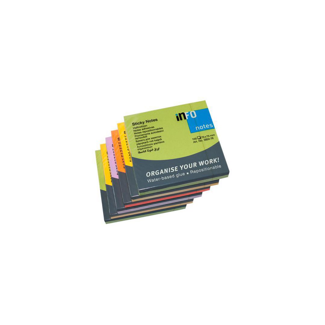 INFO Notes 75x75mm Spring | Kontorsmaterial - Notes och Post-It - Notes - Färgade | Kontorsexperten