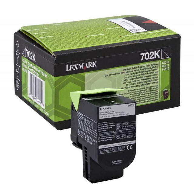 LEXMARK Toner, 702K, svart, singelförpackning, 70C20K0 | Toner och bläck - Tonerkassetter - Toner Lexmark | Kontorsexperten