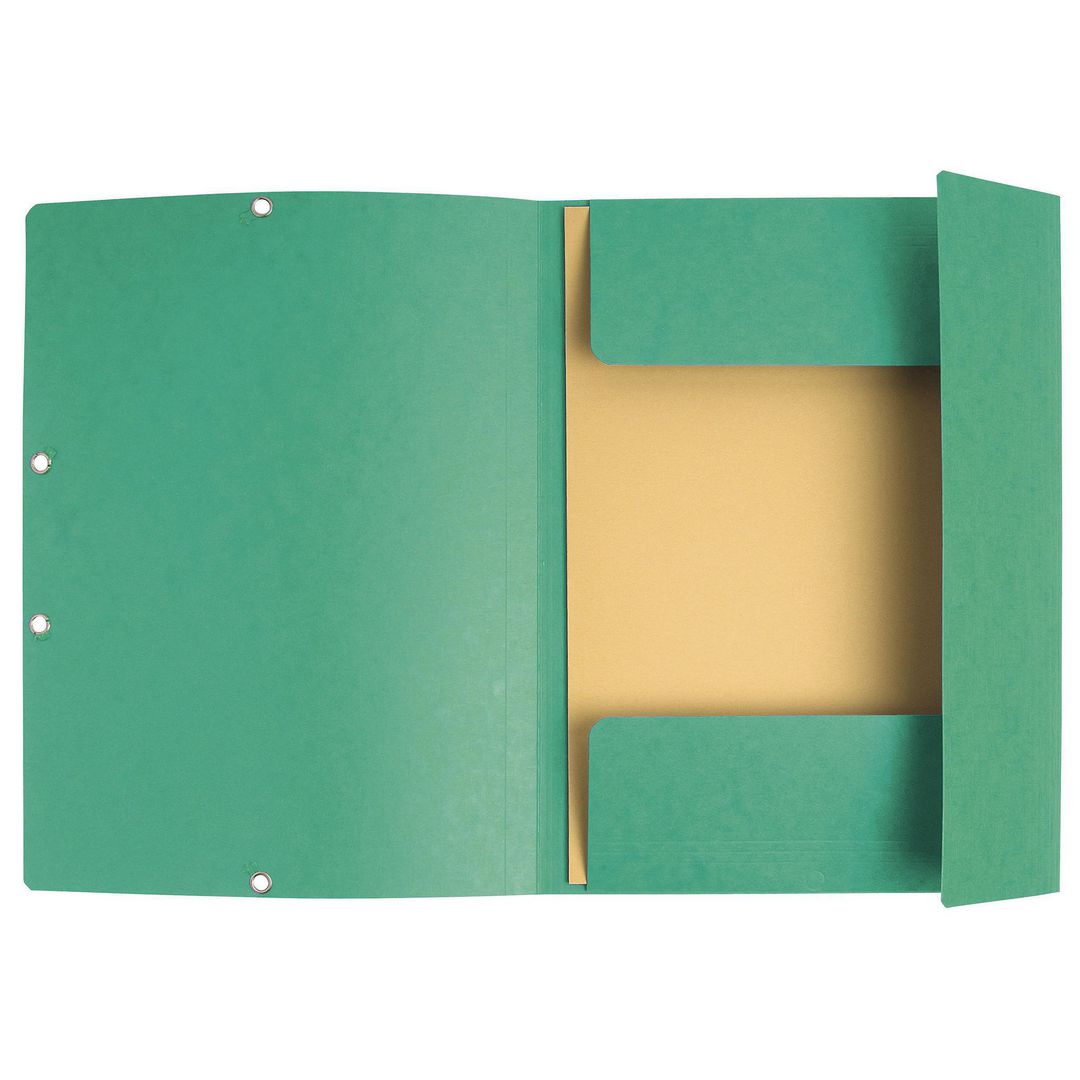 EXACOMPTA Gummibandsmapp Recycle A4 3-kl grö | Kontorsmaterial - Mappar och plastfickor - Gummibandsmappar 3-klaff - Kartong | Kontorsexperten