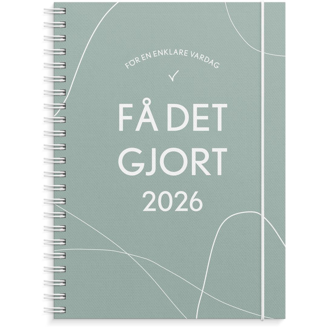 Burde Kalender Få det gjort 2026 grön | Almanackor och kalendrar - Temakalendrar - Produktivitet | Kontorsexperten