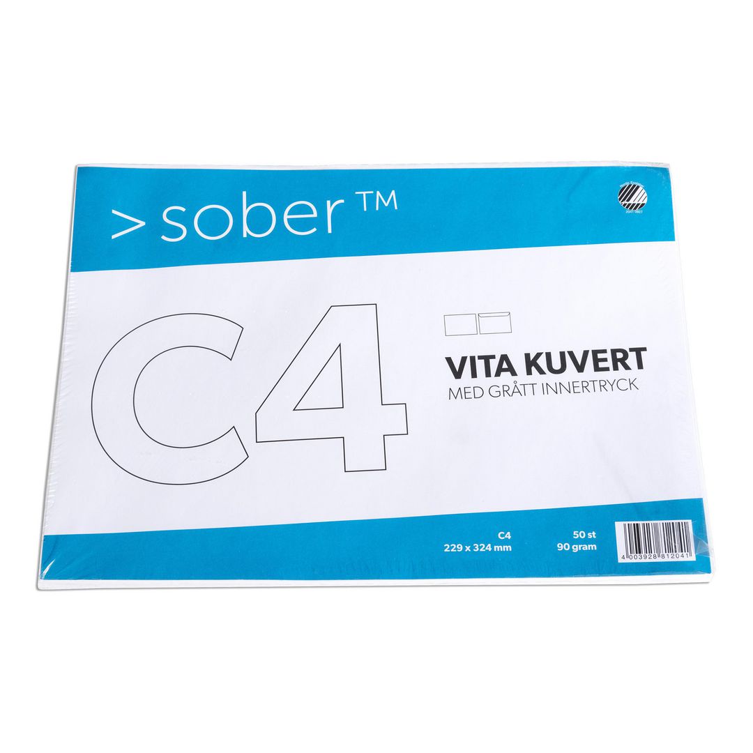 SOBER Kuvert konsument C4 229x324mm remsa 50/fp | Emballage och lagerutrustning - Kuvert och postemballage - Kuvert - C4 | Kontorsexperten
