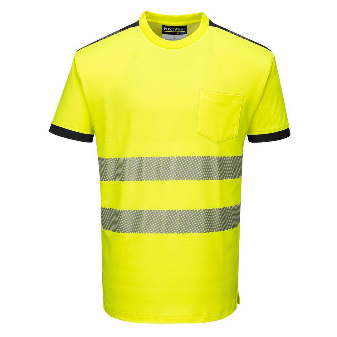 PORTWEST T-shirt varsel PW T181 kl2 gul M | Arbetskläder - Varselkläder - Varselt-shirts | Kontorsexperten