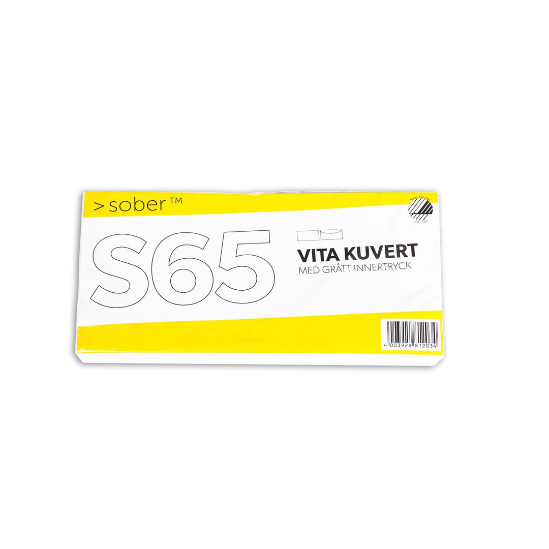 SOBER Kuvert konsument S65 110x225mm fukthäftande 50/fp | Emballage och lagerutrustning - Kuvert och postemballage - Kuvert - E5 E65 och S65 | Kontorsexperten