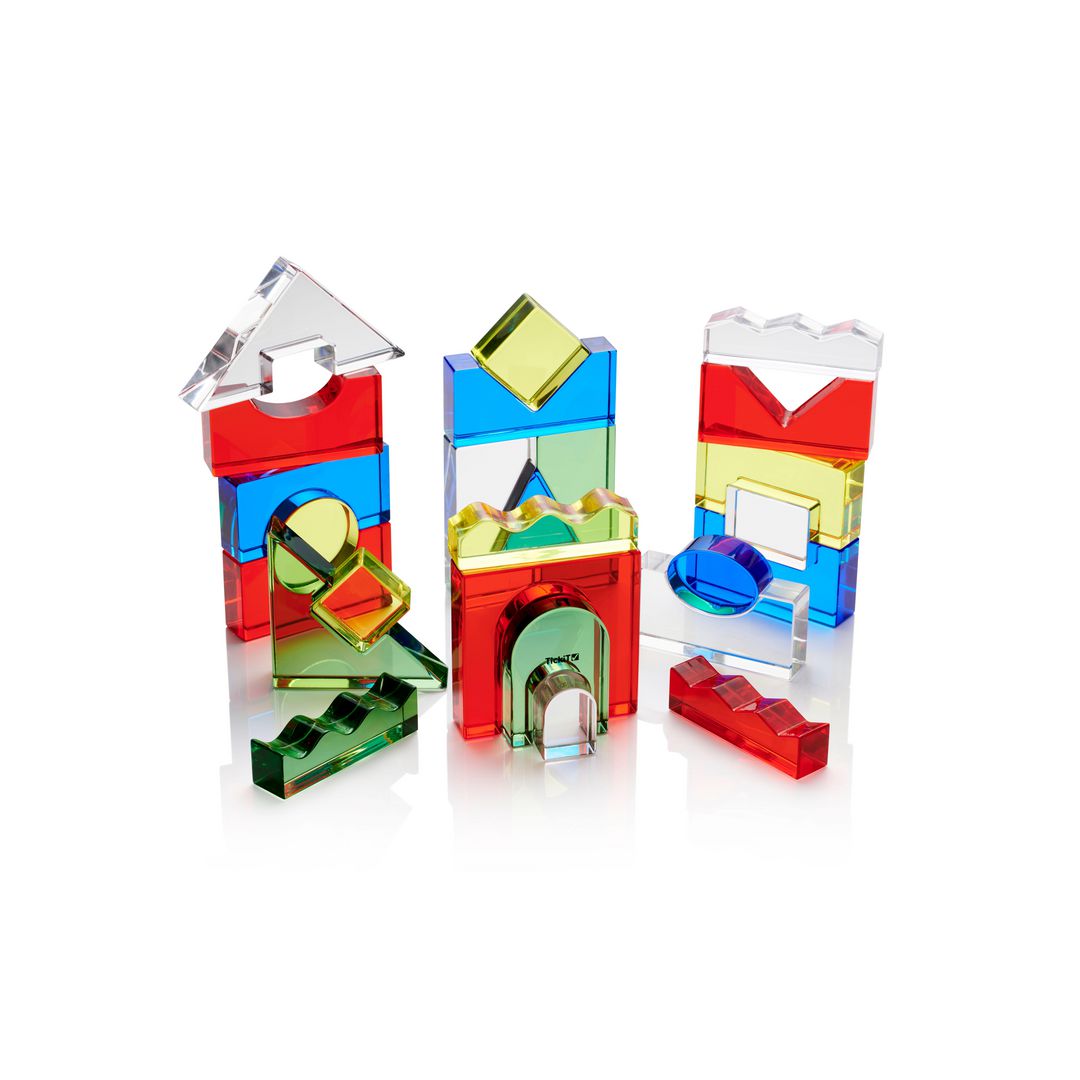 Transparent blockset med aktivitestkort | Skola och förskola - Klassrummet / Lära - Sensoriska produkter | Kontorsexperten