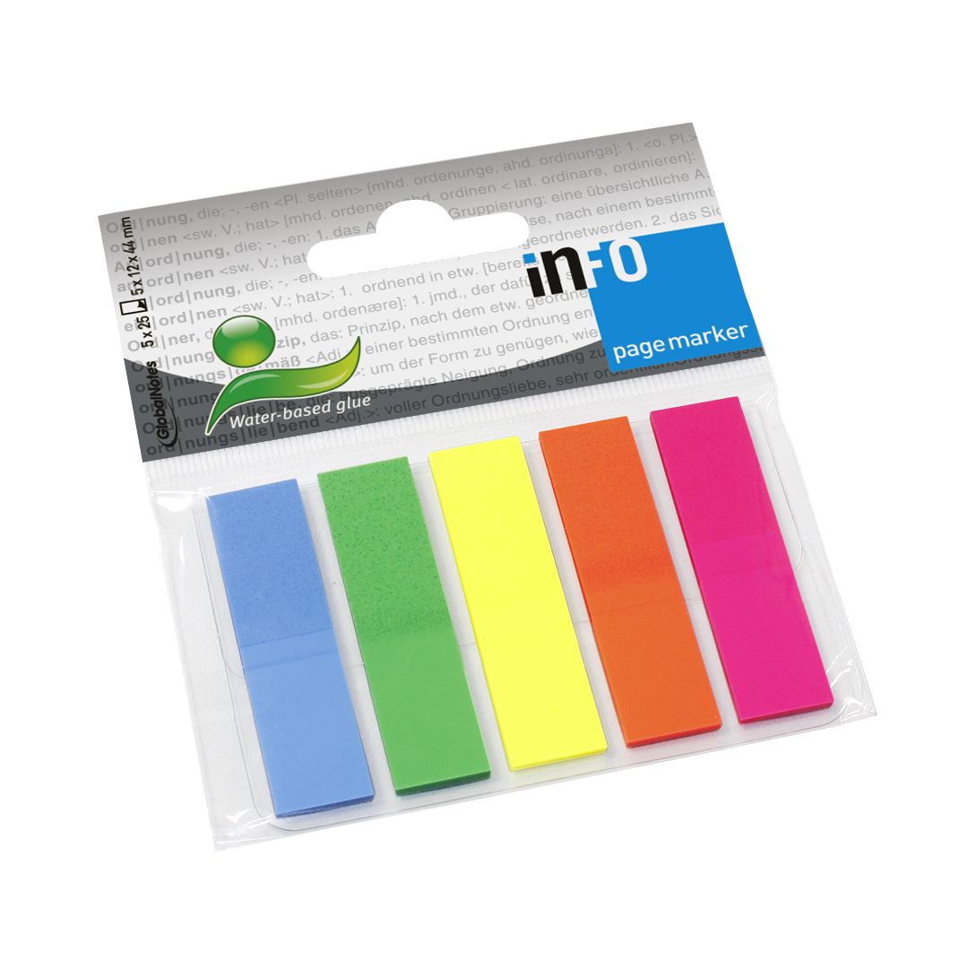 INFO Index 12x44mm 5 färger | Kontorsmaterial - Indexflikar och märkflikar - Indexflikar i plast | Kontorsexperten