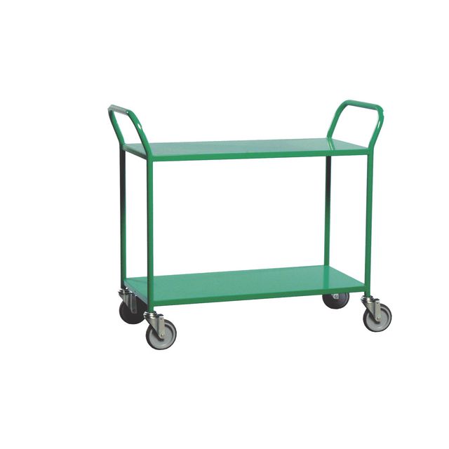 Bordsvagn 2 hyllplan Grön | Emballage och lagerutrustning - Lagerutrustning - Rullbord | Kontorsexperten
