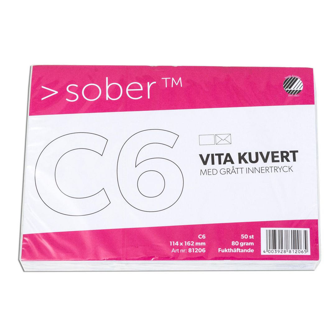 SOBER Kuvert C6 114x162mm fukthäftande 50/fp | Emballage och lagerutrustning - Kuvert och postemballage - Kuvert - C6 | Kontorsexperten