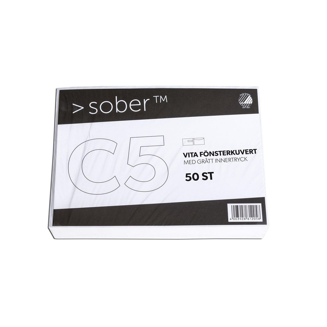 SOBER Kuvert konsument C5 H2 162x229mm fukthäftande 50/fp | Emballage och lagerutrustning - Kuvert och postemballage - Kuvert - C5 | Kontorsexperten