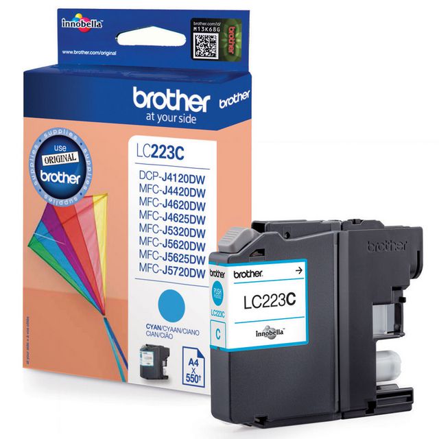 BROTHER Bläckpatron LC-223C, cyan | Toner och bläck - Bläckpatroner - Bläckpatroner Brother | Kontorsexperten