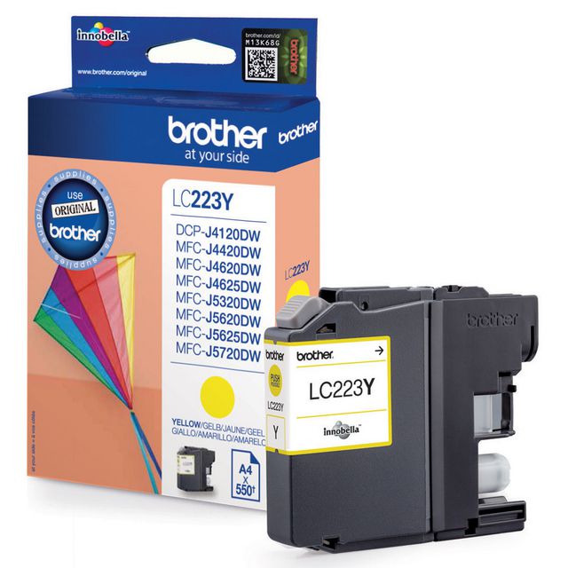 BROTHER Bläckpatron LC-223Y, gul | Toner och bläck - Bläckpatroner - Bläckpatroner Brother | Kontorsexperten