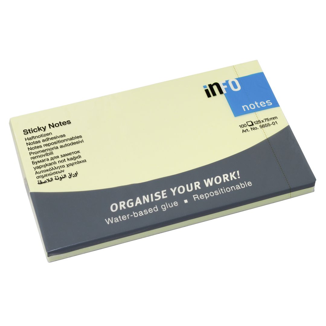 Notes 75x125mm gul | Kontorsmaterial - Notes och Post-It - Notes - Gula | Kontorsexperten