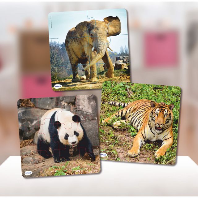 MINILAND Djurpussel 3/fp 3/fp | Skola och förskola - Lekmaterial - Pussel - Askpussel | Kontorsexperten