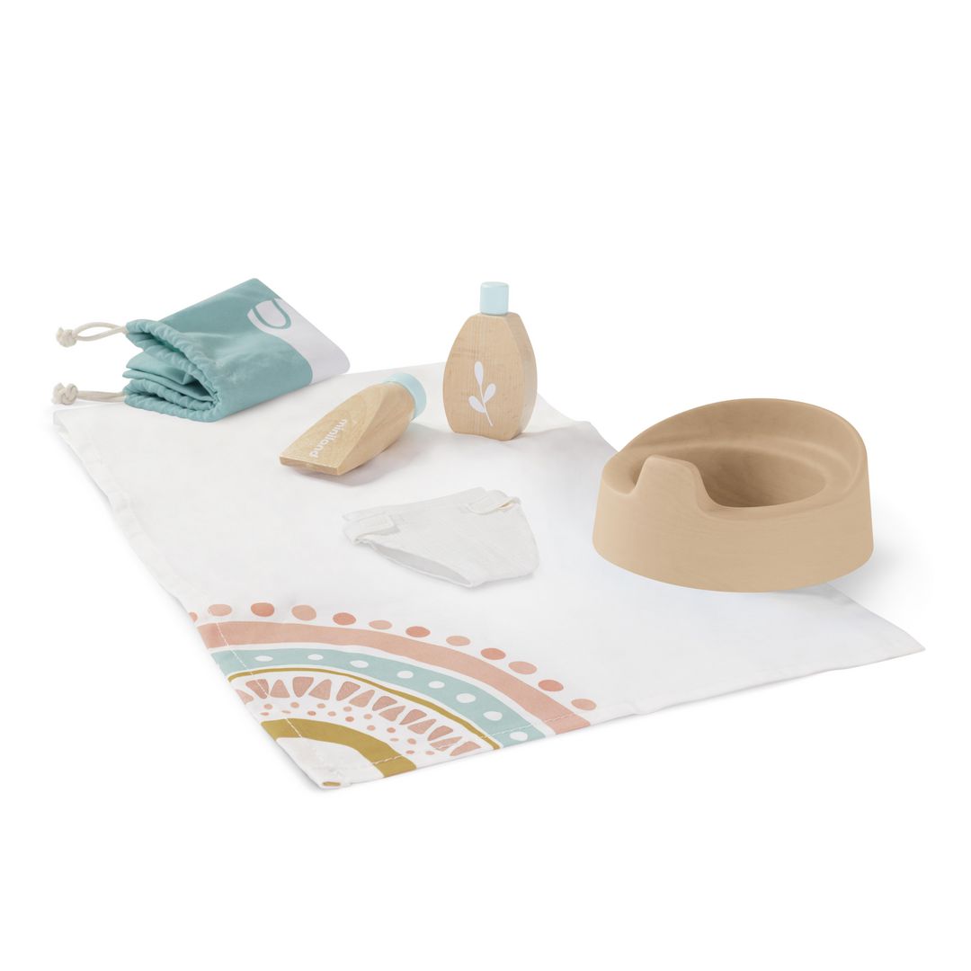 MINILAND Potta set till docka i trä 6 delar | Skola och förskola - Lekmaterial - Dockvagnar och docktillbehör | Kontorsexperten