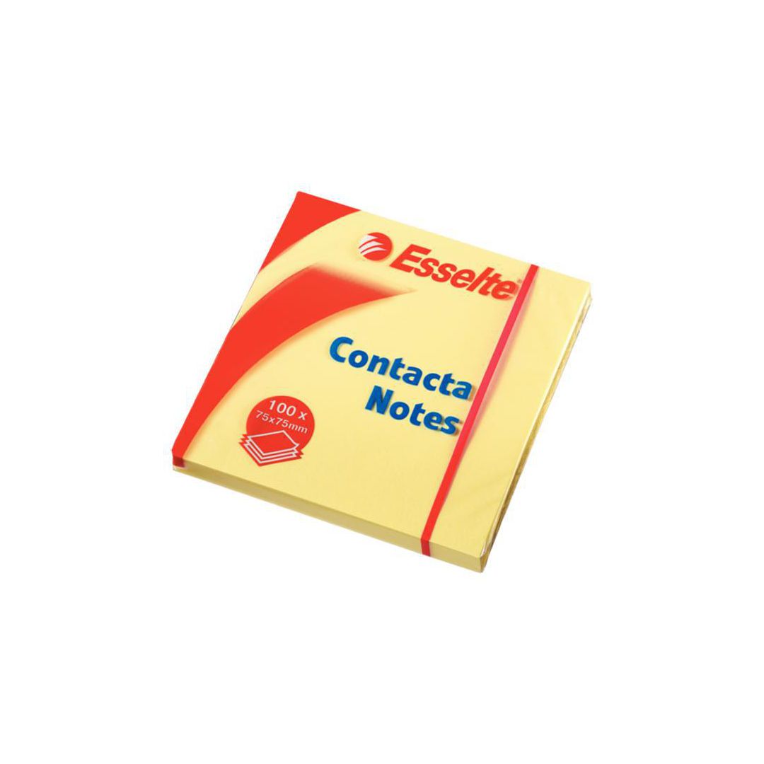 ESSELTE Notes Contacta 75x75mm | Kontorsmaterial - Notes och Post-It - Notes - Gula | Kontorsexperten