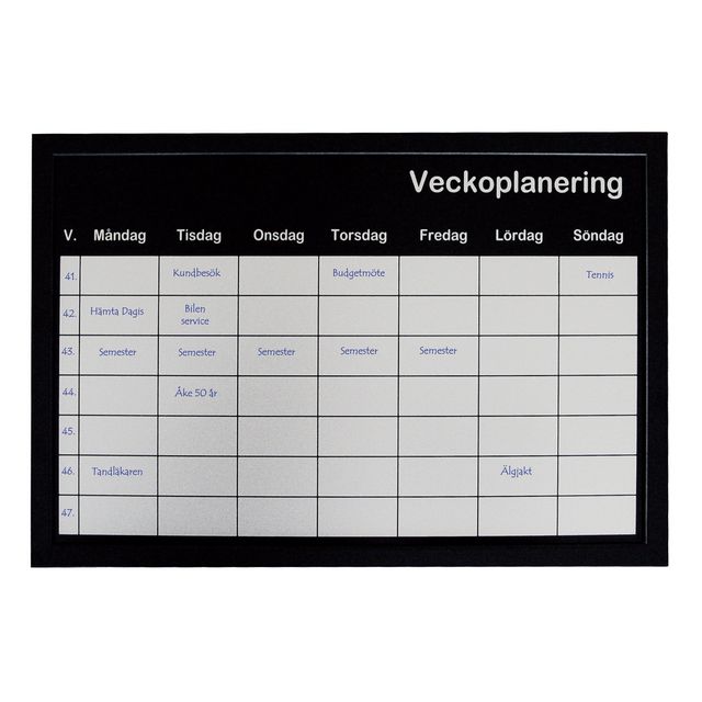 Veckoplaneringstavla, magnetisk, 600 x 400 mm, silver | Kontorsmöbler och inredning - Whiteboardtavlor och tillbehör - Whiteboardtavlor - Planering | Kontorsexperten