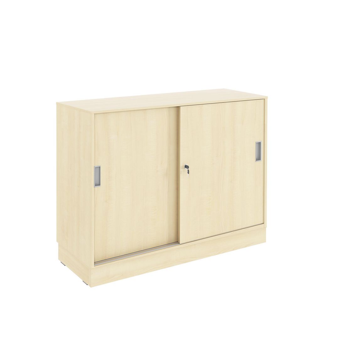 DENORD DESIGN Skjutdörrskåp 2xA4 1200 mm björk | Kontorsmöbler och inredning - Skåp och hyllor - Skåp | Kontorsexperten