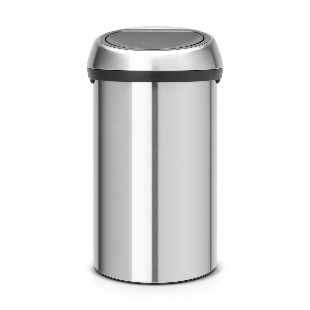 BRABANTIA Papperskorg Touch Bin 60L matt silver | Städ och hygien - Avfallshantering och källsortering - Papperskorgar | Kontorsexperten