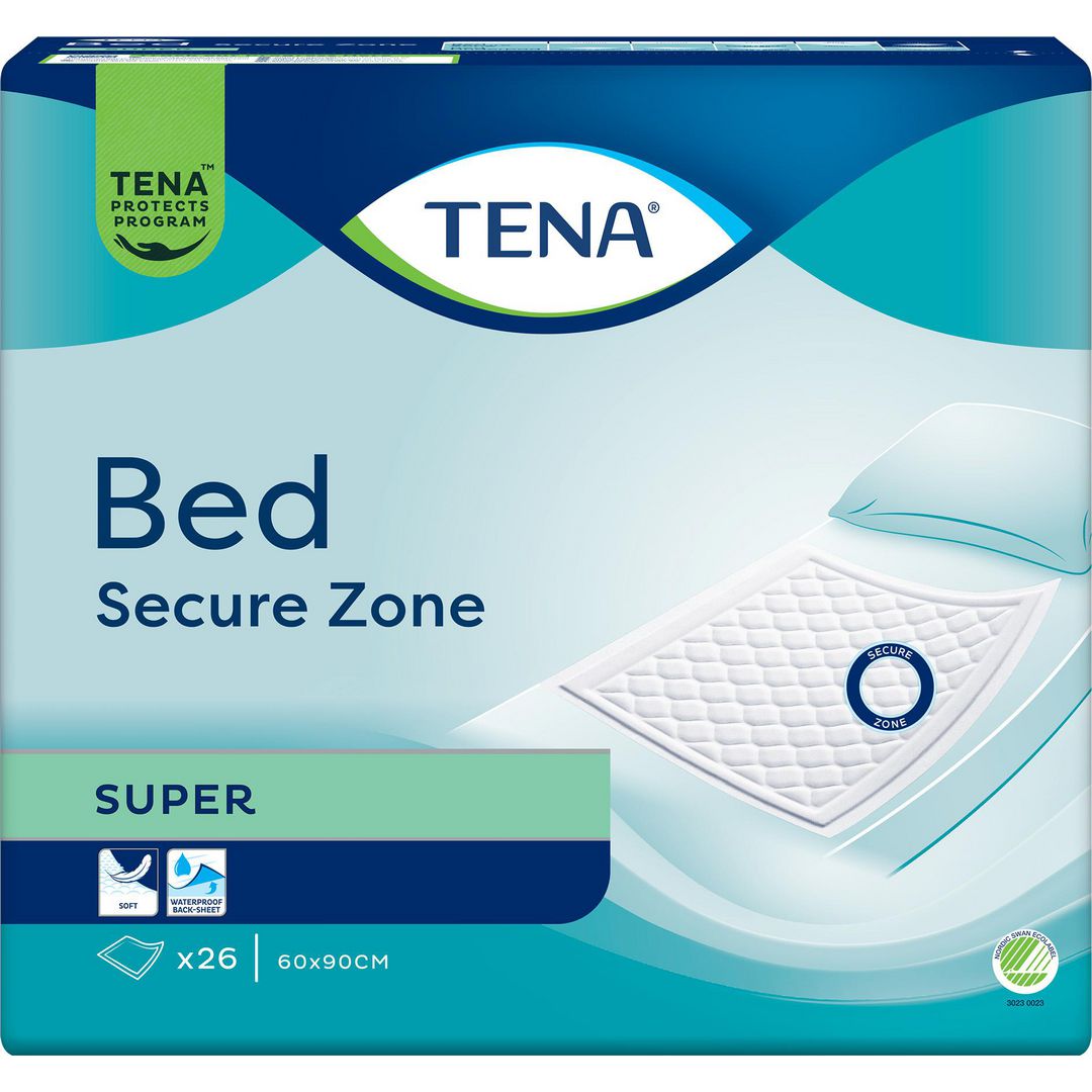 TENA Inkoskydd Bed Super 60x90cm 26/fp | Sjukvård och omsorg - Diagnos och behandling - Inkontinensunderlägg | Kontorsexperten