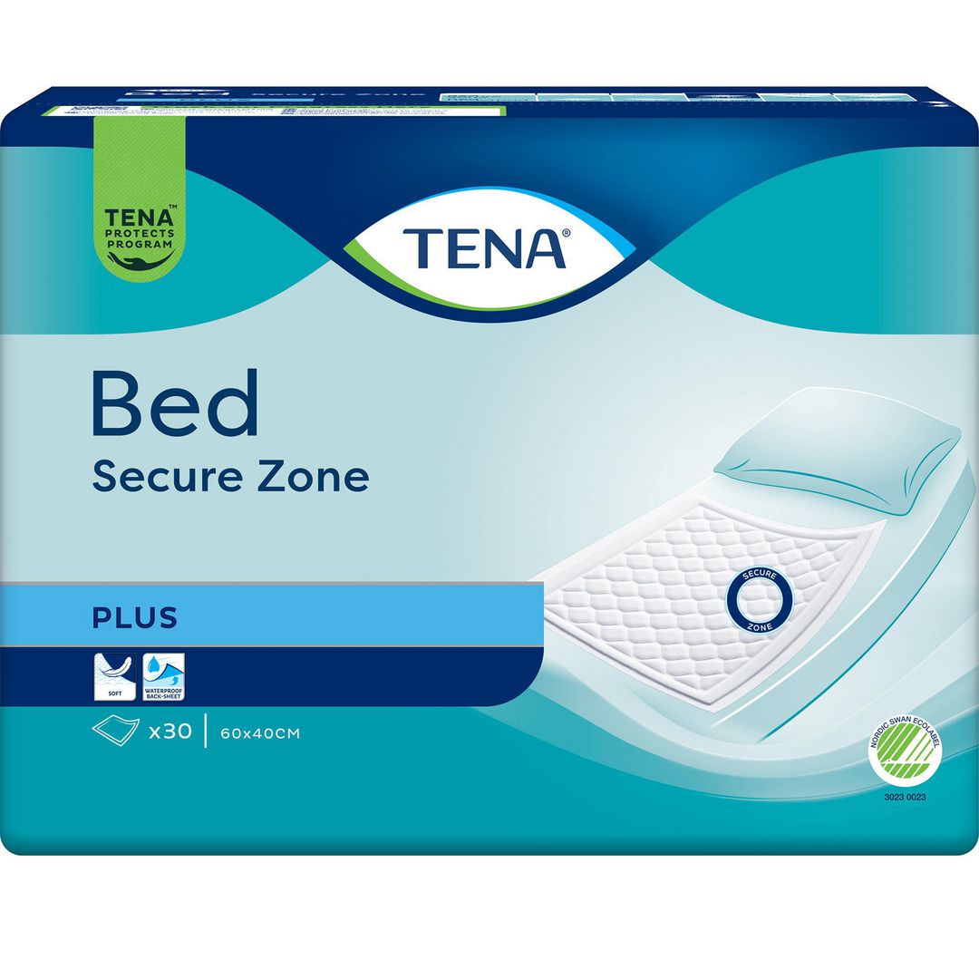 TENA Inkoskydd Bed Plus 60x40cm 30/fp | Sjukvård och omsorg - Diagnos och behandling - Inkontinensunderlägg | Kontorsexperten