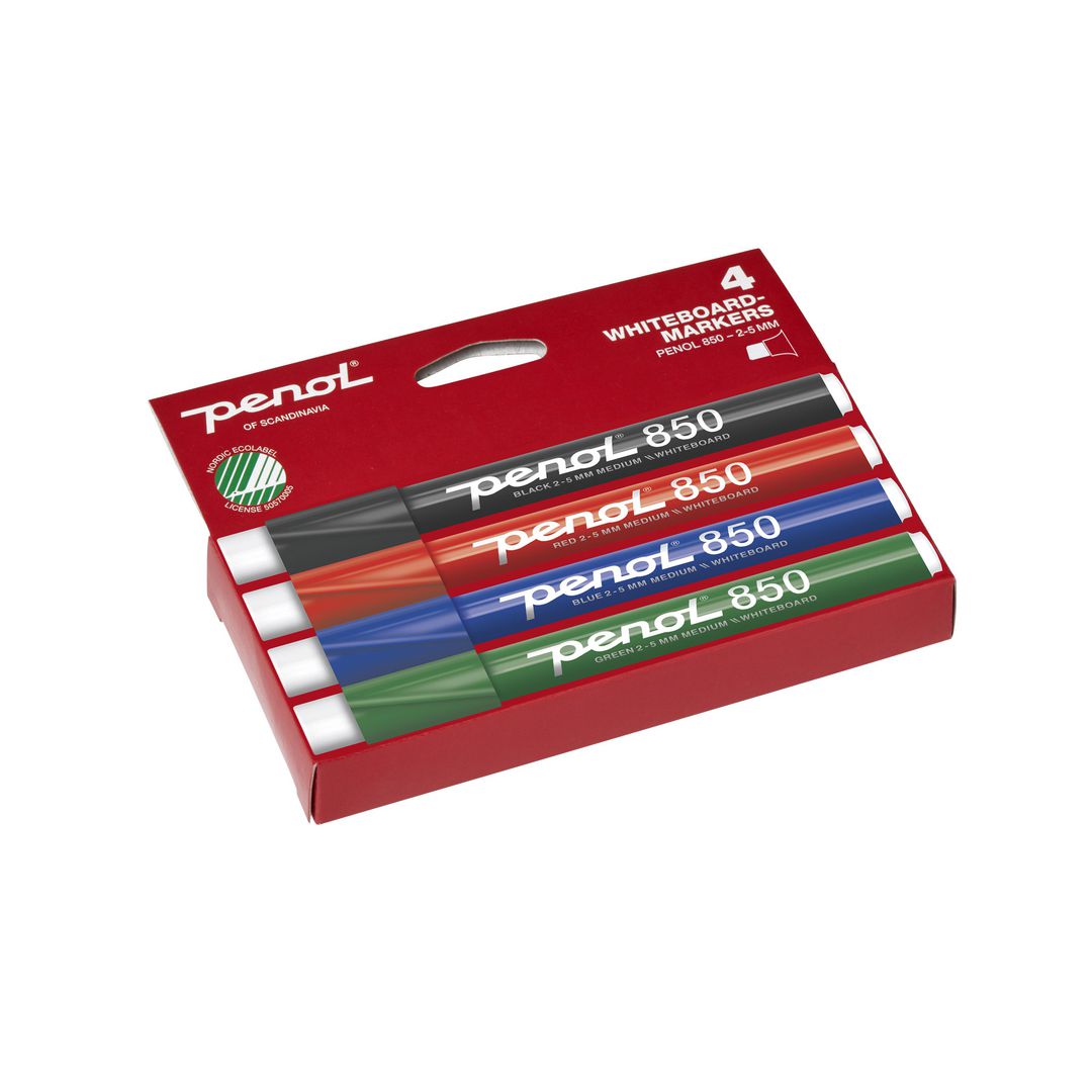 PENOL Whiteboardpenna 850 sned sorterade färger 4/fp | Kontorsmaterial - Pennor - Whiteboardpennor - Skuren spets | Kontorsexperten
