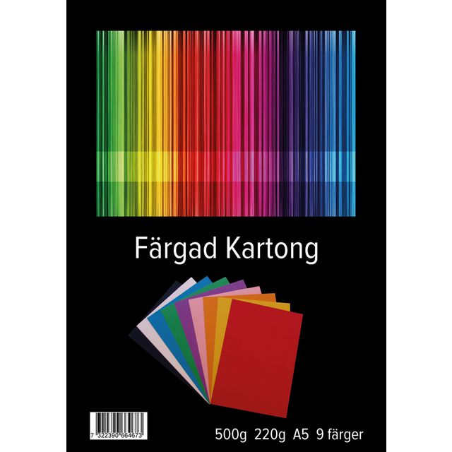 Kartong A5 220g 9 färger | Skola och förskola - Hobbypapper - Kartong | Kontorsexperten