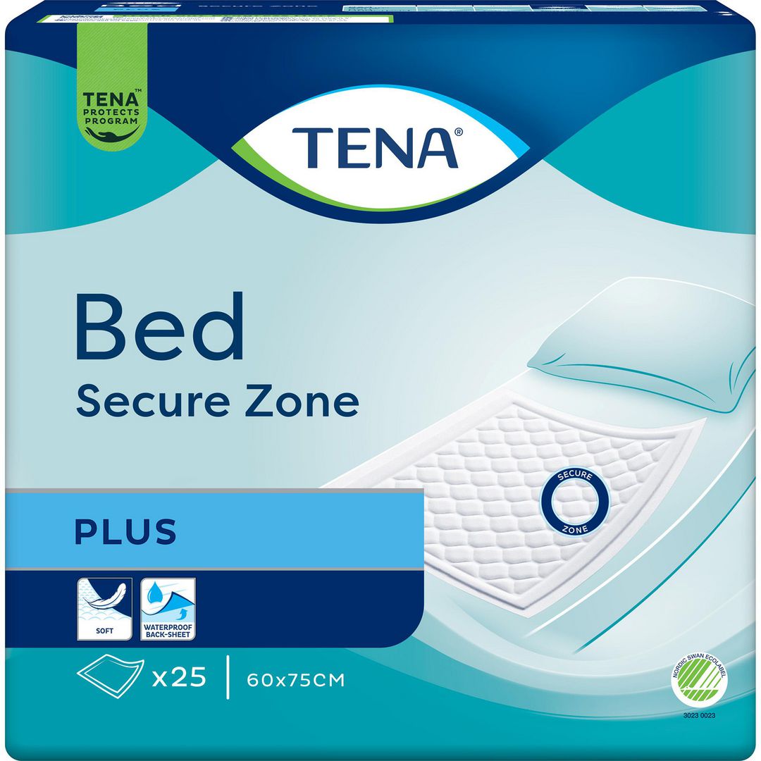 TENA Inkoskydd Bed Plus 60x75cm 25/fp | Sjukvård och omsorg - Diagnos och behandling - Inkontinensunderlägg | Kontorsexperten