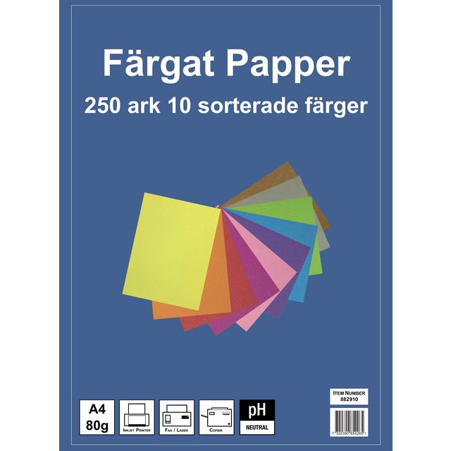 Tonpapper utskrivbara, A4, 80 g/m², olika färger | Skola och förskola - Hobbypapper - Färgat | Kontorsexperten