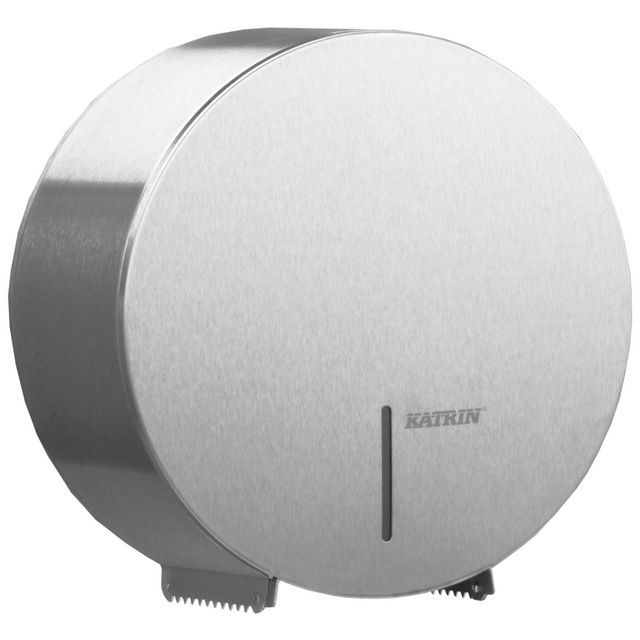 KATRIN Dispenser Gigant S hygienisk, manuell, borstat rostfritt stål, silver | Städ och hygien - Toalettpapper och torkpapper - Hållare - Torkrullar | Kontorsexperten