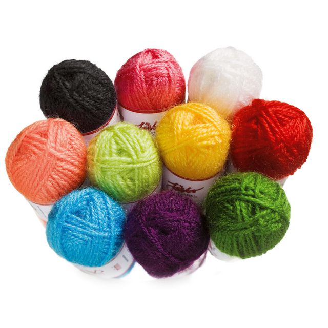 Akrylgarnsset, mini, 10 färger | Skola och förskola - Hobbymaterial - Garn | Kontorsexperten