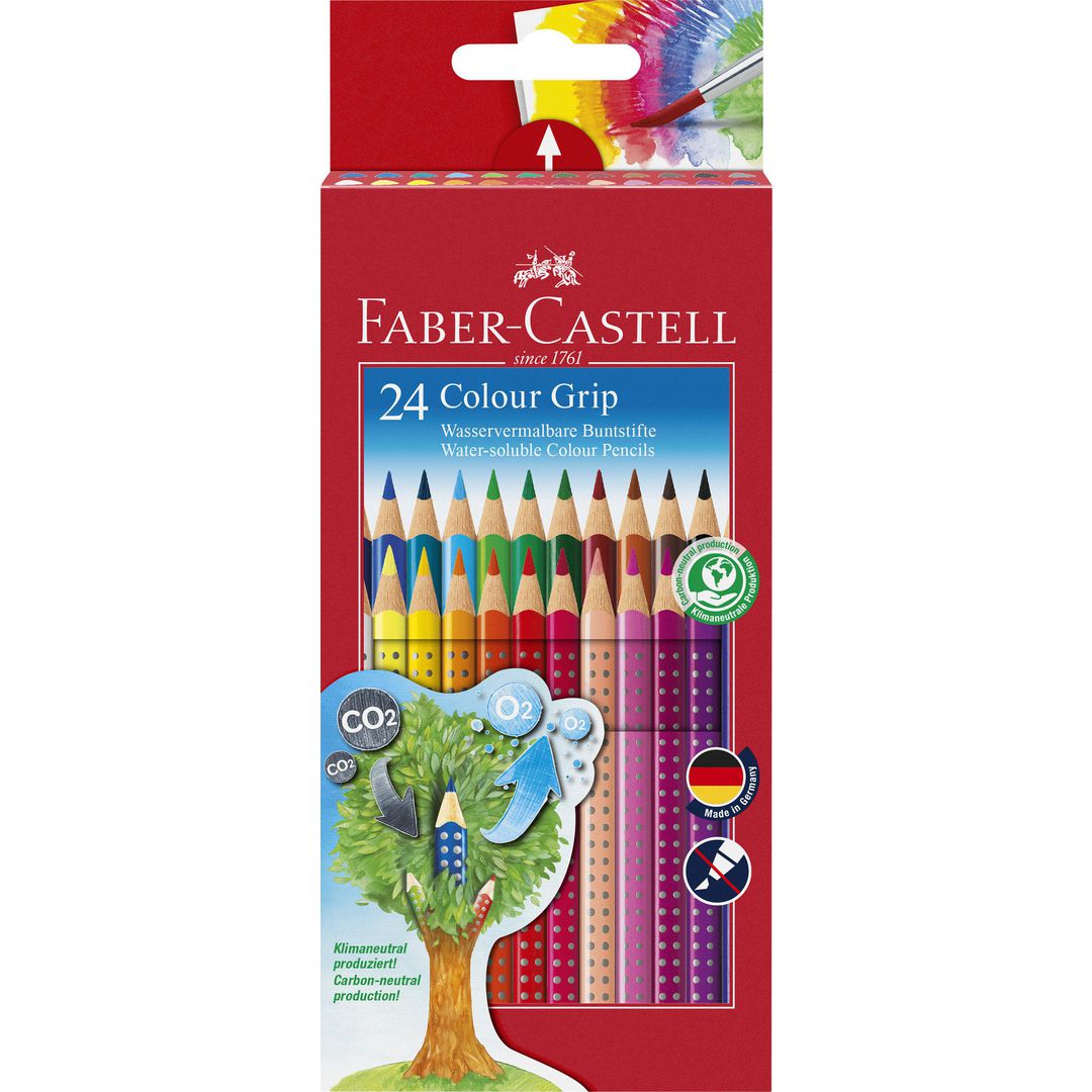 FABER-CASTELL Akvarellpenna Grip 2001 24/fp | Skola och förskola - Pennor och tillbehör - Färgpennor - Akvarell | Kontorsexperten