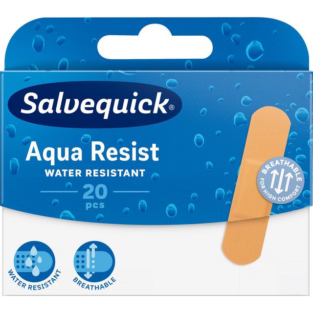 SALVEQUICK Plåster Aqua Resist Medium 20/fp | Skyddsutrustning - Första Hjälpen - Plåster | Kontorsexperten