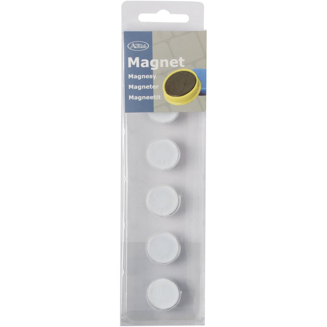 ACTUAL Magnetknappar 20mm vit 6/fp | Kontorsmöbler och inredning - Whiteboardtavlor och tillbehör - Magneter | Kontorsexperten